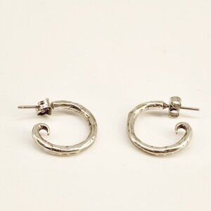 Hammered Hoop Earrings ~17mm Diameter